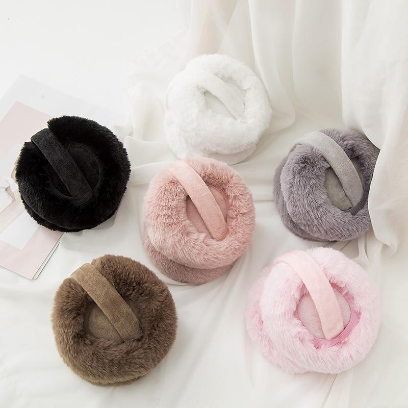 

Berets 2021 Korean Version Of Foldable Earmuffs To Keep Warm Cute In Autumn And Winter Imitating Fur Ear Warmers
