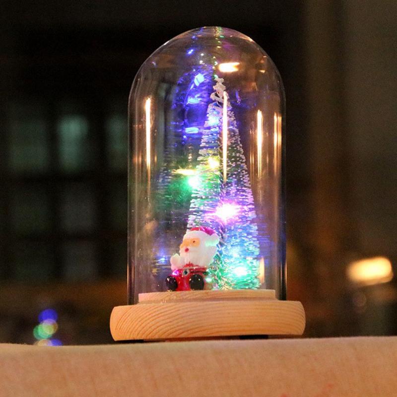 

Christmas Decorations Creative Wooden Glass Cover Tree Ornament Office Bedroom Study Decoration Beautiful
