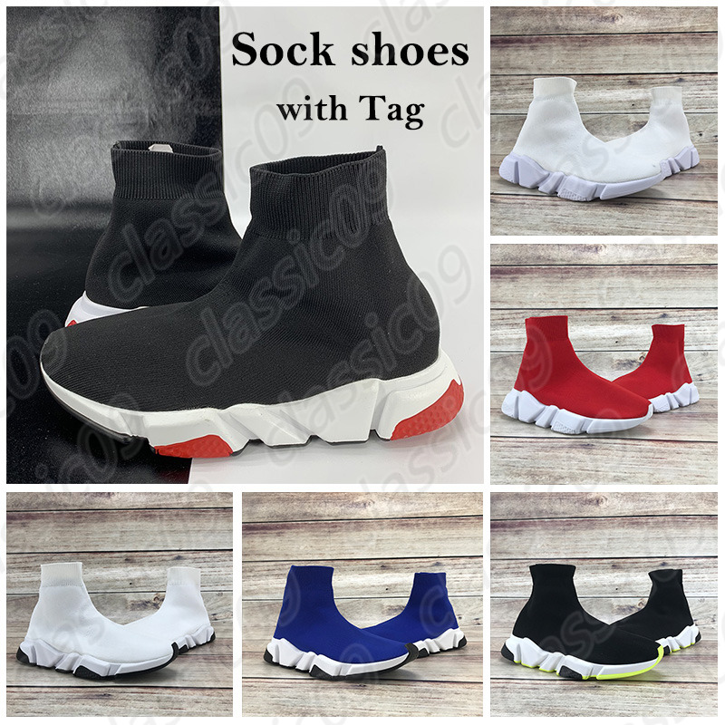 

2021 Paris Sock Shoes Men Women Trainers with Tag triple black beige 2019 red white green 2018 outdoor Sneakers running shoes US 6-12