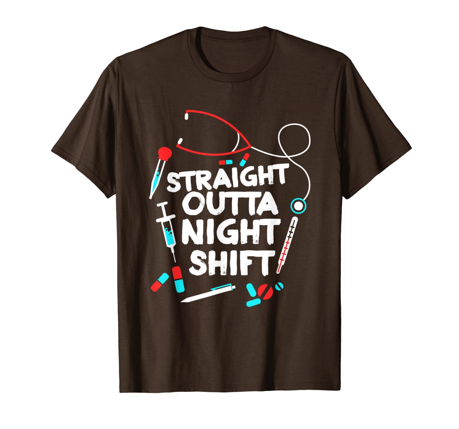 

straight outta night shift shirt - nurse nightshift t-shirt, White;black