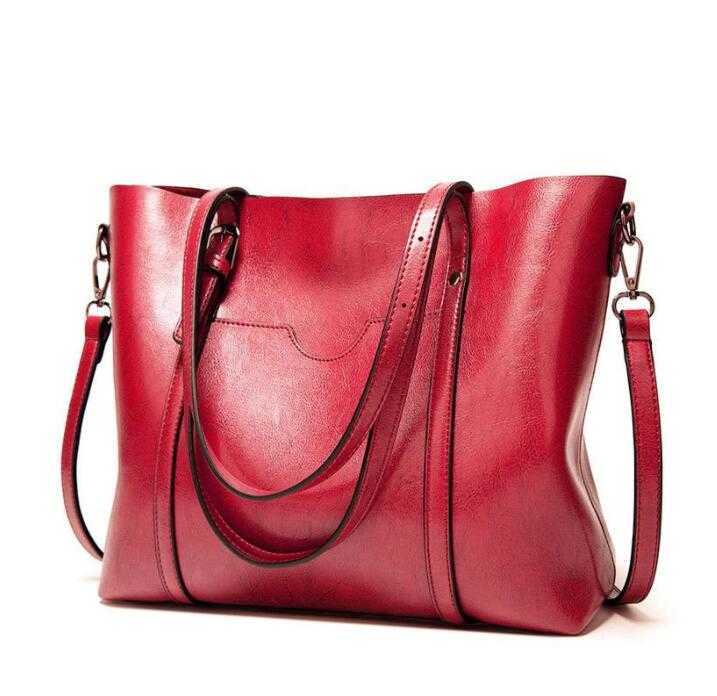 

CLASSIC FLOWER HBP womens purses handbags Oil Wax Leather Large Capacity Tote Bags Casual Women Shoulder Bag red