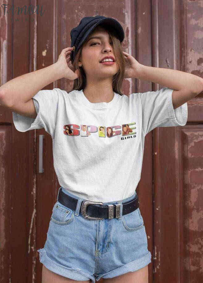 Arrival Vintage Spice Girls T Shirt Summer Plus Size Tops Graphic Tour Concert Ladies Women Baggy Tee