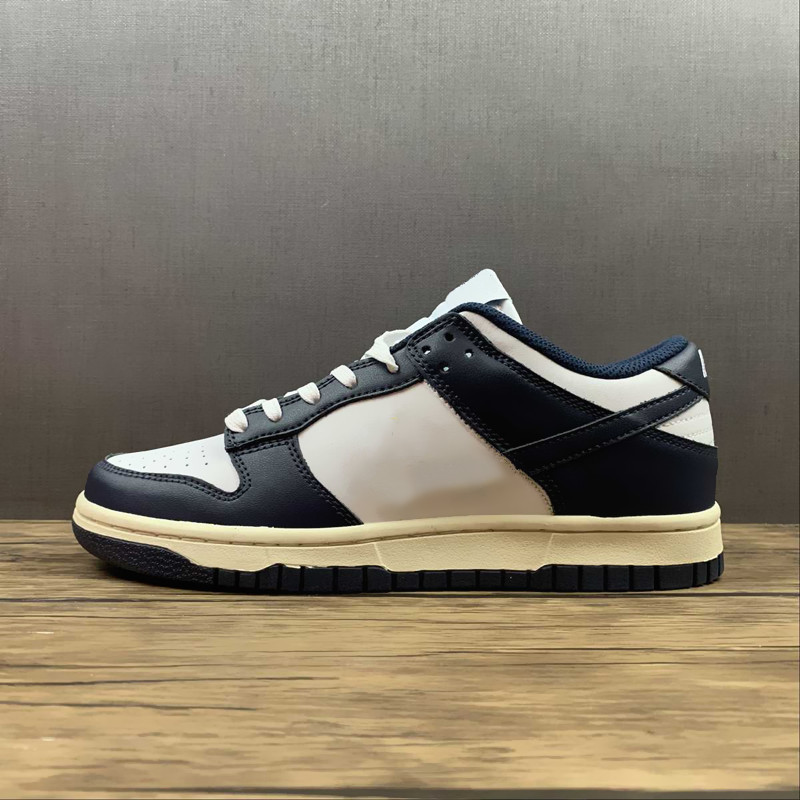 Chaussures de skateboard de qualité supérieure Duks Low Retro PRM Blanc Minuit Marine Couleur Unisexe Chaussures de loisirs Baskets livrées avec