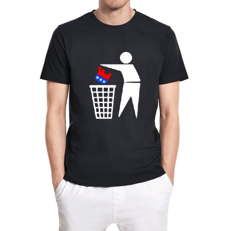 

Men's T-Shirts GOP Toss The In Trash Republican Party Elephant Funny Unisex T-Shirt Oversize Tops Tee, Black