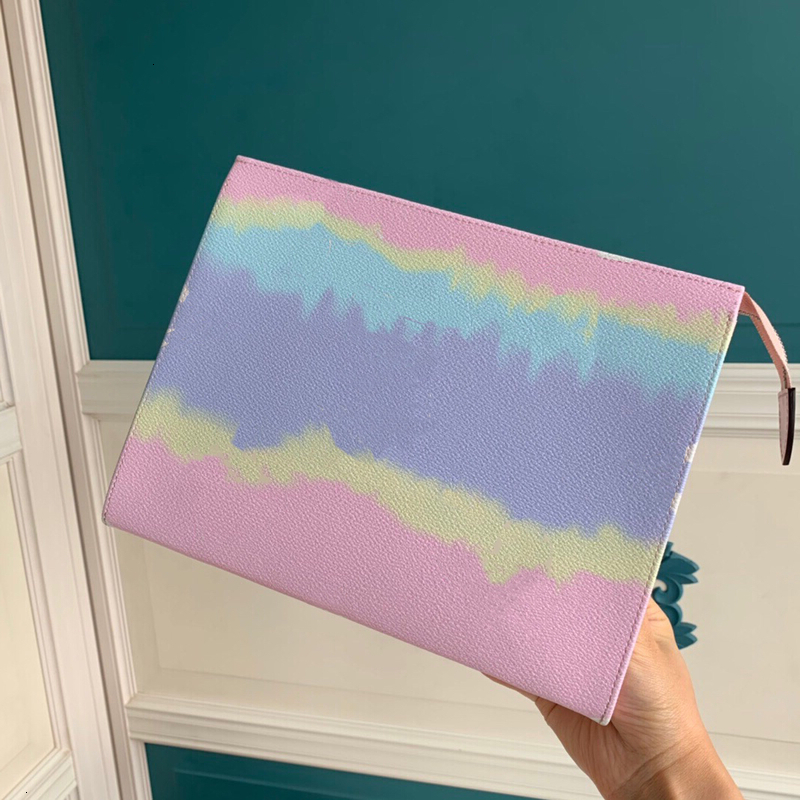 

ESCALE Collection Poche Toilette 26 Women's Designer Tie-Dye Print Toiletry Pouch chic practical travel companion cosmetic bags, Red