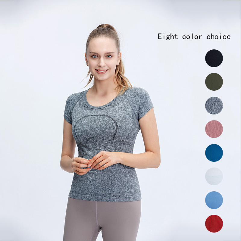 

LULU's new 2.0 Women's Short Sleeve T-Shirt runners Swiftly Tech top sport seamless quick-dry breathable fitness yoga wear wholesale, White