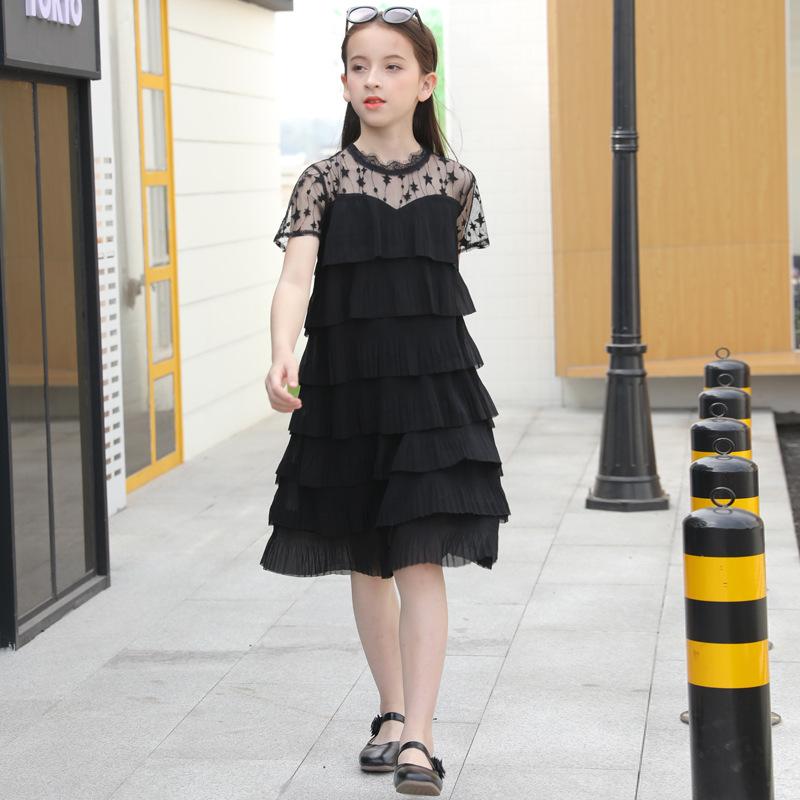 

Girl's Dresses 2021 Summer Elegant Black Tutu Princess Dress Teenager Children Wedding For Girls Evening Party 8 10 12 14 16 Year, White