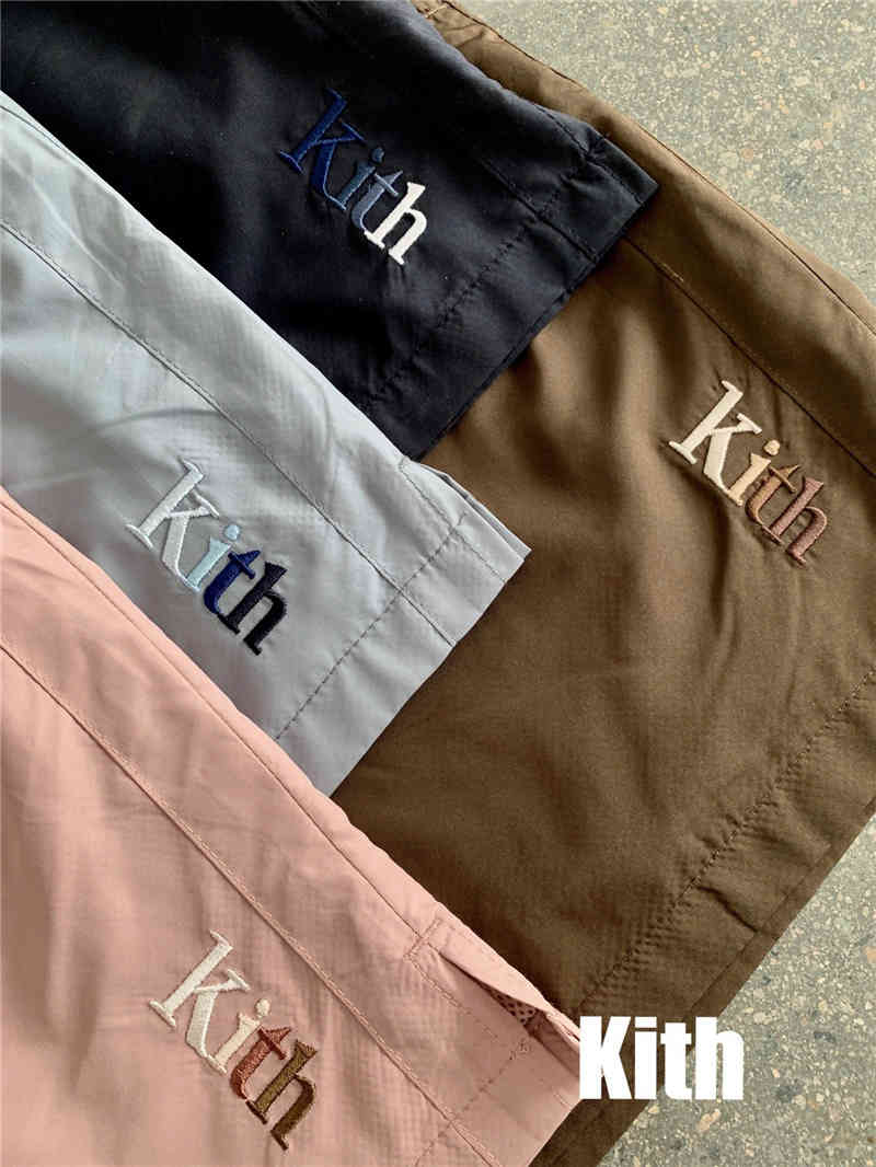 

Kith Mesh Shorts Men Women High Quality Patchwork Oversize Breechcloth Breathable Drawstring Daily Casual, Brown