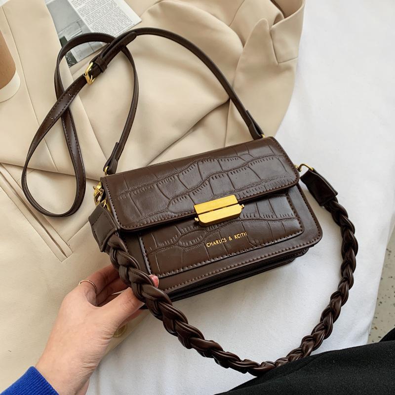 

Textured ladies small bag 2021 new trendy fashion retro small square bag wild ins single shoulder messenger, Beige