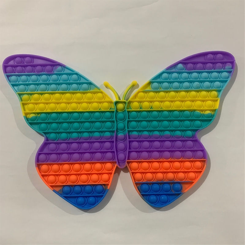 

Large size toy 40x33cm pop it popit Rainbow butterfly, dinosaur push bubble fingertip toys to relieve stress autism needs