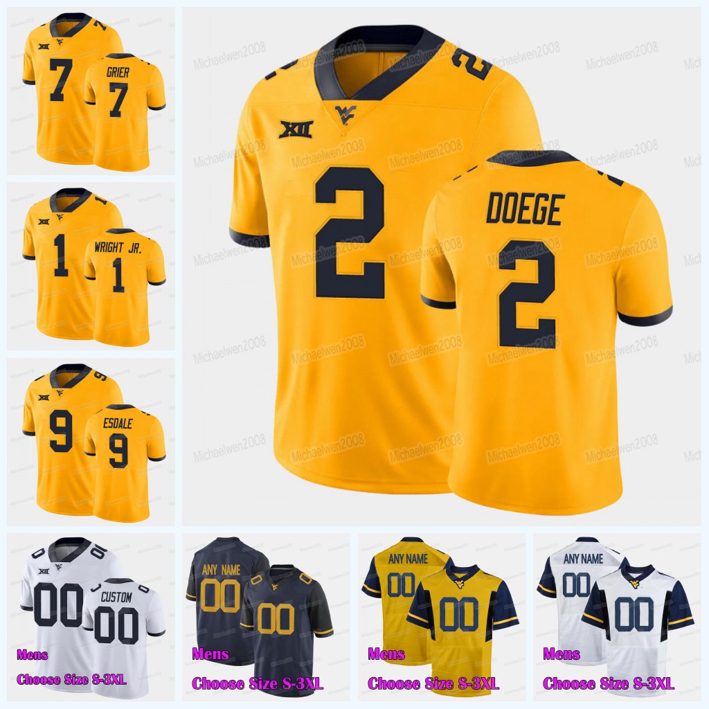 

NCAA West Virginia Mountaineers WVU Throwback Football Jersey Nicktroy Fortune Pat McAfee Sam Huff Winston Wright Jr. Tavon Austin Martell Pettaway Jarret Doege, Mens