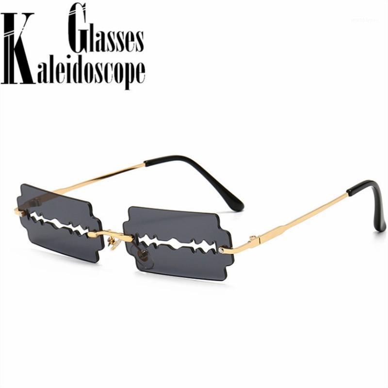 

Sunglasses Unique Rectangle Hollow Women Men Vintage Rimless Sun Glasses Ladies Brand Designer Small Frames Eyeglasses UV400