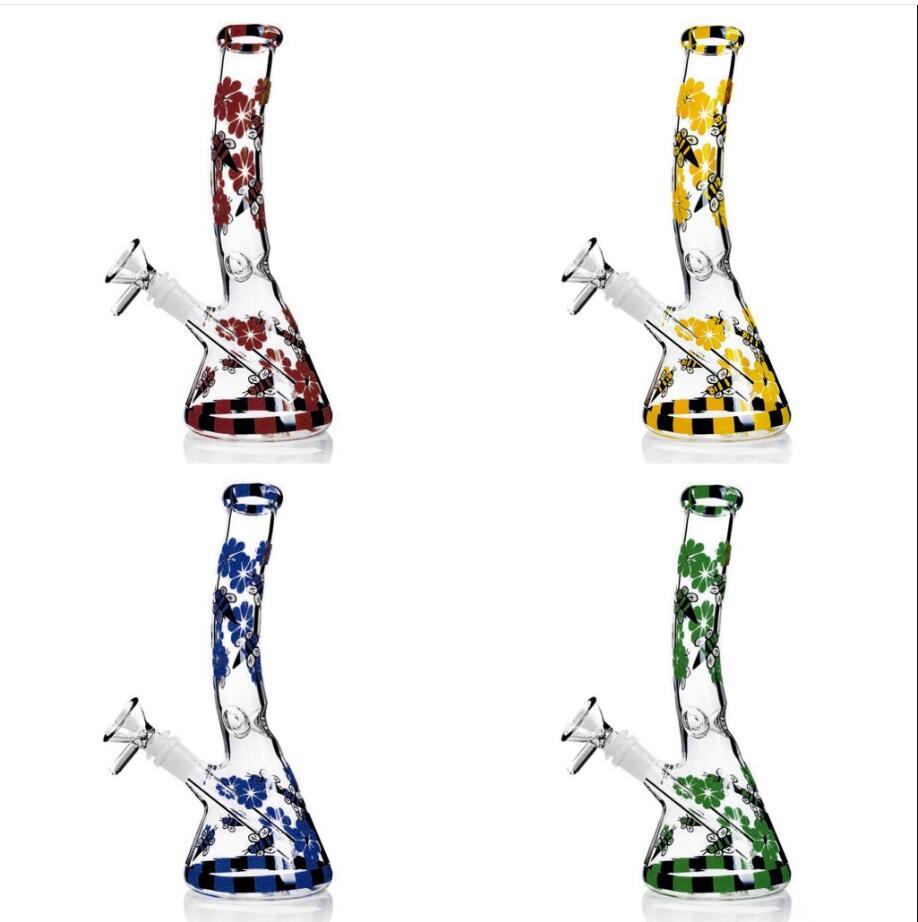 

Colorful Bee Tall Glass Bongs Beaker Base Bong Water Pipes Downstem Perc Bubbler Water Bongs Chicha Hookahs Dab Rigs 14mm Bowl FY2500