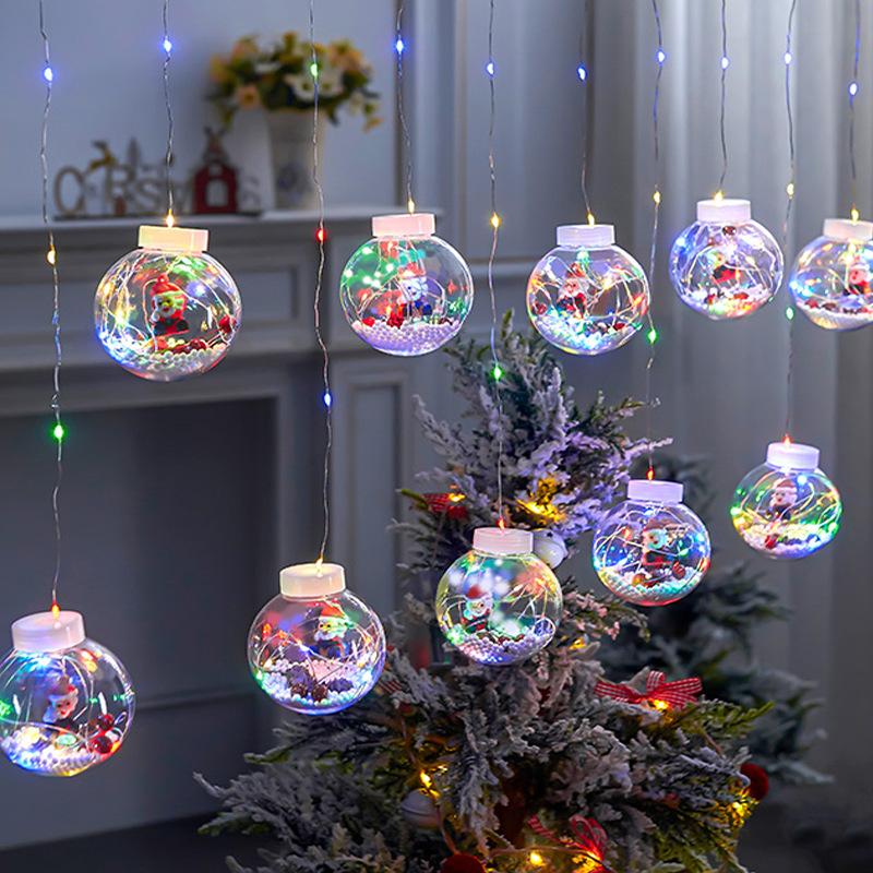 

Christmas Decorations Balls Santa Claus Led Garland Curtain Lights For Home Year 2022 Gifts Navidad Tree Xmas Gift