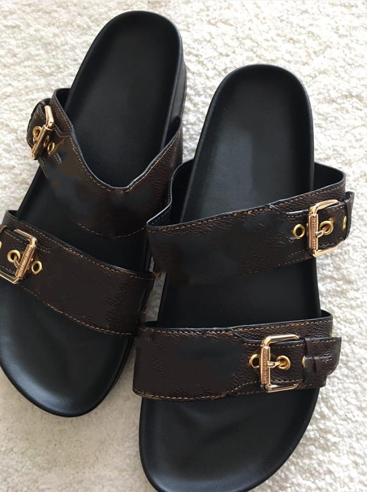

Fashion-Women Men Sandal Luxy Designer Lady Gentlemen Colrful Canvas Lettr Anatomic Leather slide 6 style Model zho612