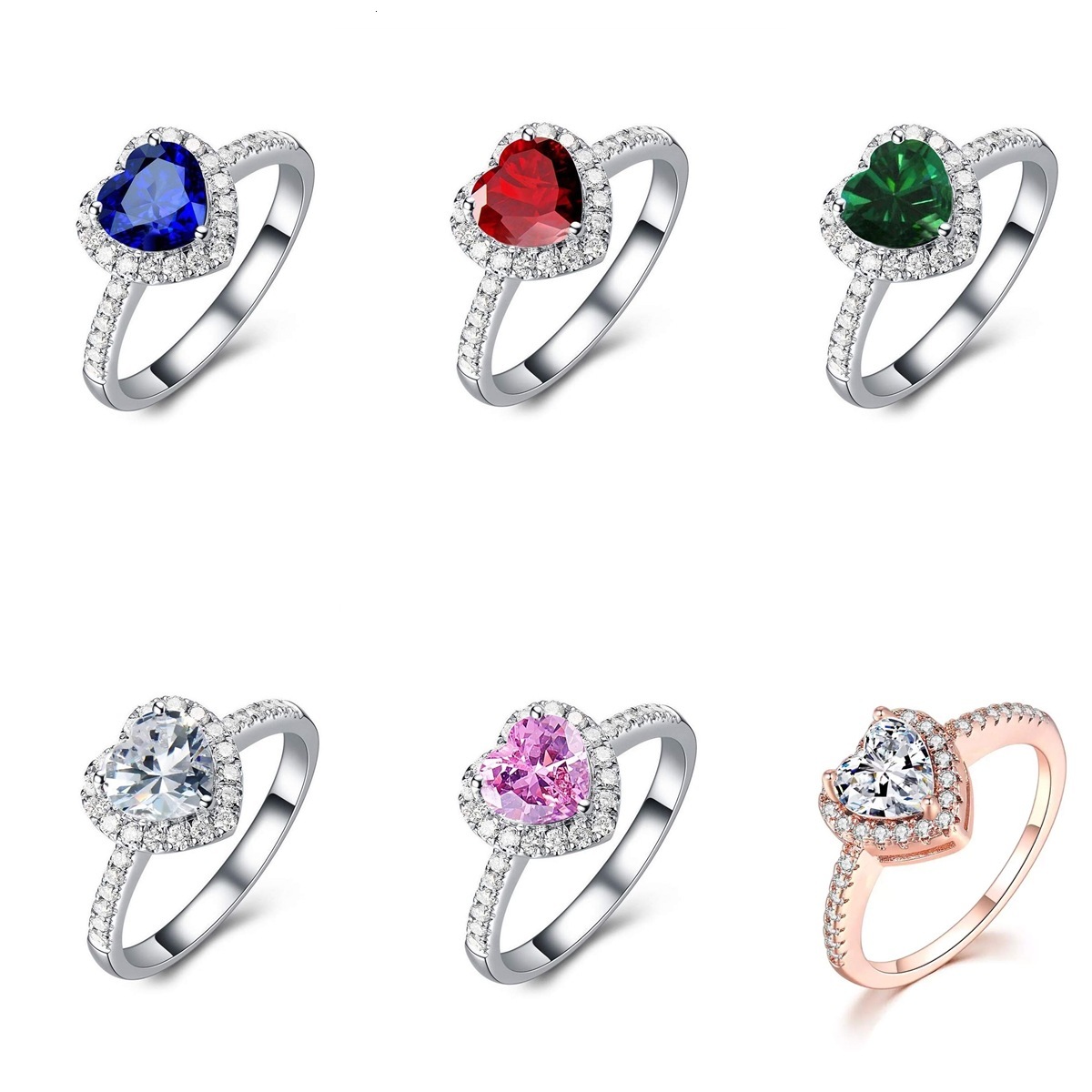 

Accsori Love Diamond Ring Women's Lovers Micro Set with Zircon