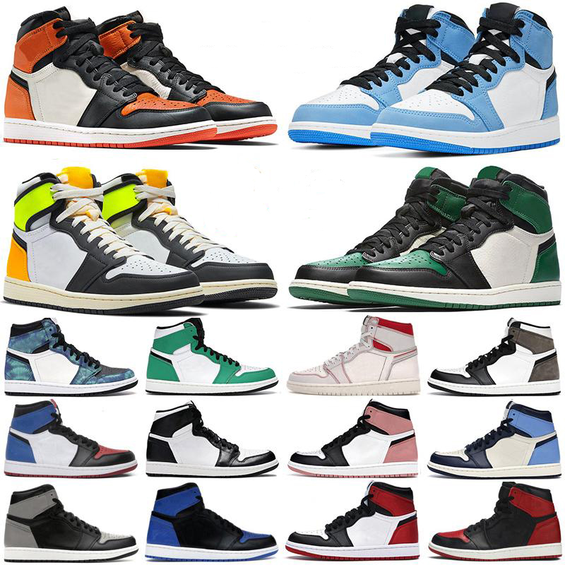 

2021 men basketball shoes 1s high OG 1 Volt Gold Chicago Obsidian Tie Dye Dark Mocha Digital Pink mens women trainers sneakers, As photo 1