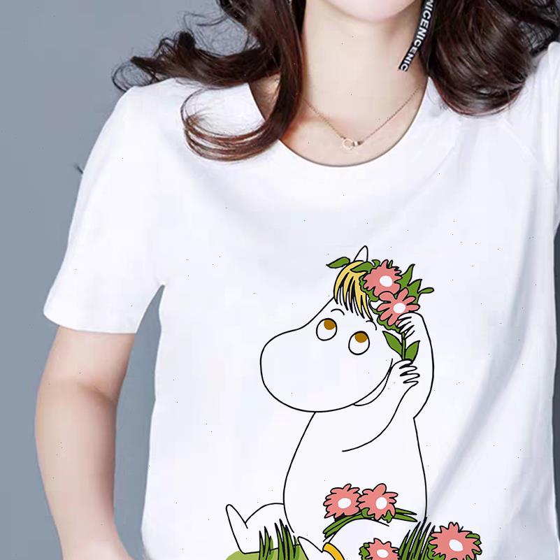 

femme korean style vogue tshirt gorgeous t shirt funny t shirts hipster graphic tee women harajuku moomins vestidos, White