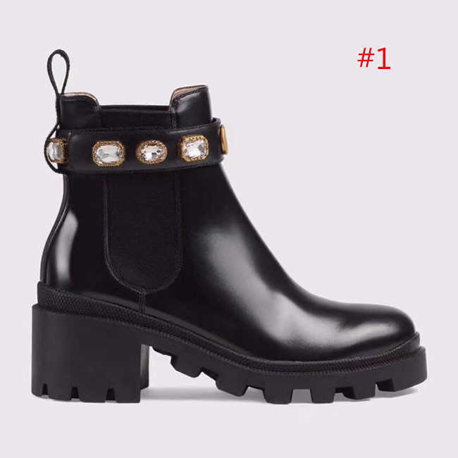 

2019 high quality Woman's Leather shoes Lace up Ribbon belt buckle ankle boots factory direct female rough heel round head autumn winter Mar, #1