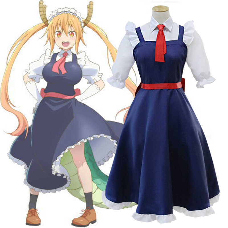 

Miss Kobayashi's Dragon Maid Tohru Cosplay Costume for Women Kobayashi San Chi No Maid Uniforms Costume G0913, Black;red