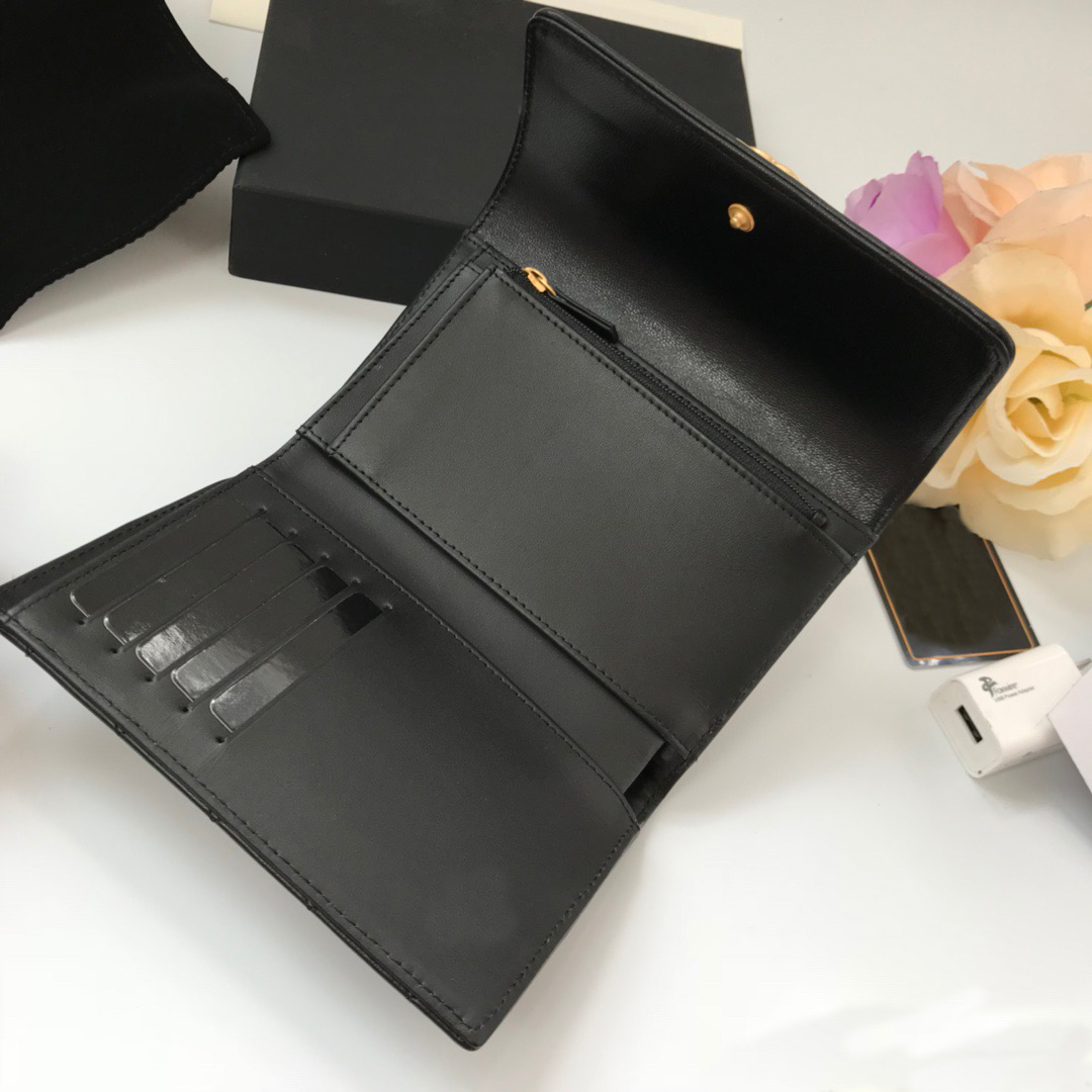 

Top quality Genuine Leather Wallets Purse Holders Coin designer caviar wallet handbag card holder Men free Women's Black Lambskin Key P, Red;black