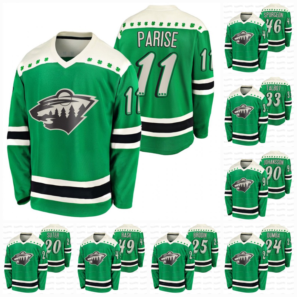 

Womens Kirill kaprizov Minnesota Wild 2021 St Patricks Day Kevin Fiala Ian Cole Marco Rossi Talbot Galchenyuk Zach Parise Suter Jersey, Black;red