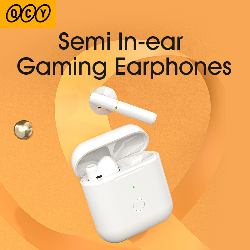 

QCY T8S Wireless Bluetooth Earphones Semi-In-Ear Gaming Headphones With Type-c Interface