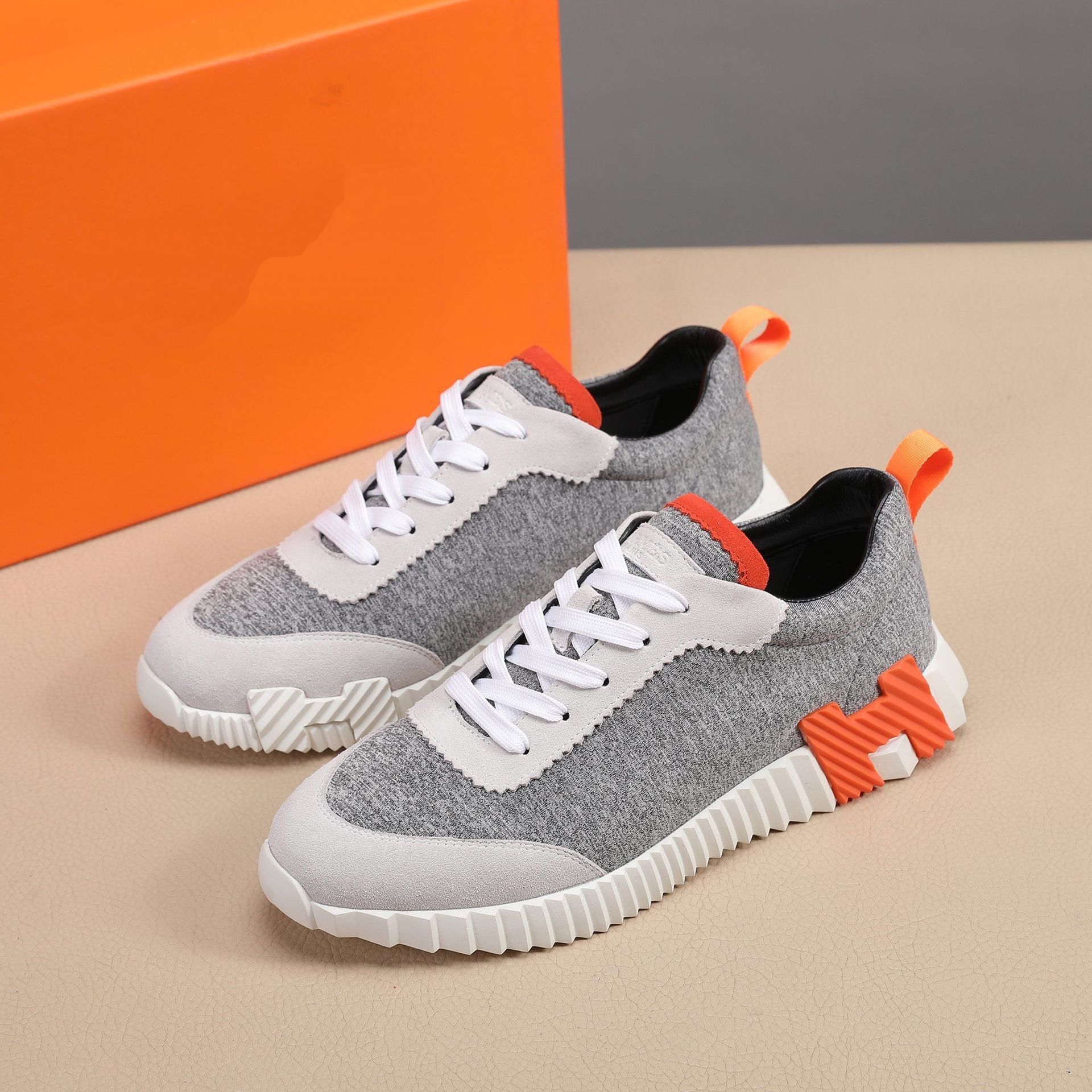 

Lace Up Genuine Leather Sneaker Round Toe Men's Shoes Luxury Sneakers H Brand Fashion Designer Shoes Men mkj0002