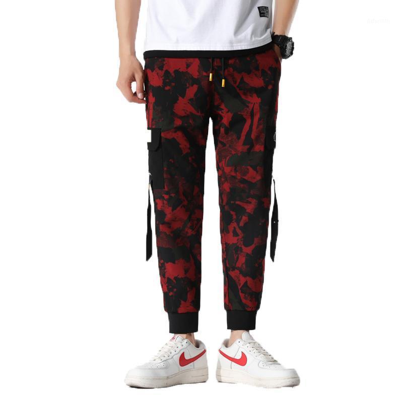 

Men's Pants 2021 Camouflage Cargo Men Hip Hop Joggers Harajuku Ribbons Multi Pocket Man Sweatpants Streetwear Male, Army green