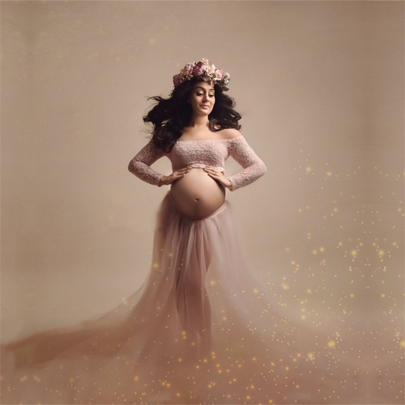 

Maternity Tulle Skirt For Pography Props Long Pregnancy Tutu set 210708, Pink