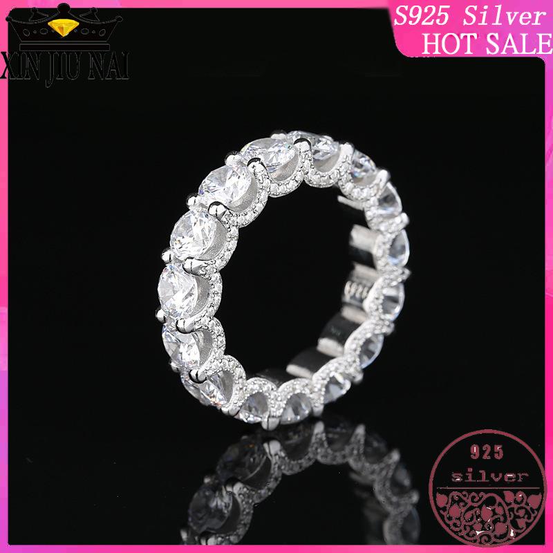 

Cluster Rings 100% S925 Sterling Silver 2021 Europe And The United States Creative Personality Rope Office Style Ladies Diamond Ring, Golden;silver