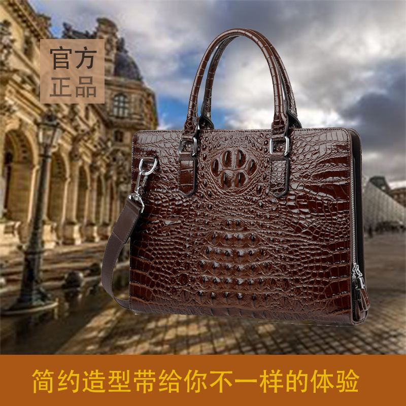 Briefcase Kangaroo Man's Bag Multi Function Handbag Leisure Fashion Computer Leather-image-711927338