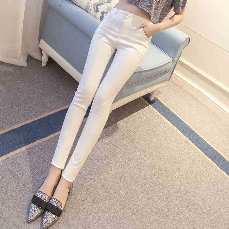 

women's pants & capris autumn winter leggings women matt leather thin black female high waist elastic pencil pantalon cu me6j, Black;white