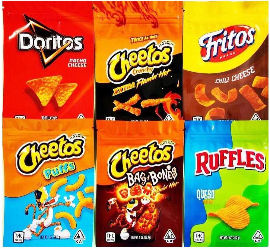 

NEW Edibles Trolli packaging Trrlli cookies gummies Infused chips Cheetos candy packaging NERDSROPE DOTITOS RUFFLES FRITOS CHEESE Chucklesy