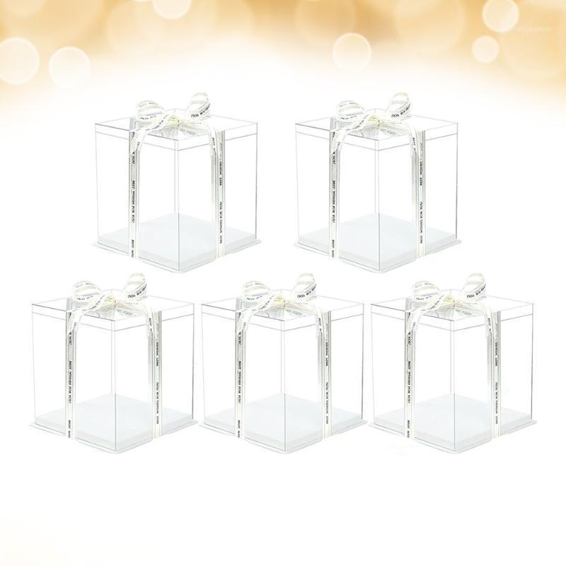 

Gift Wrap 5pcs Transparent Birthday Cake Box Packaging Boxes Organizer Case For Home Dessert Shop (Single Layer,without