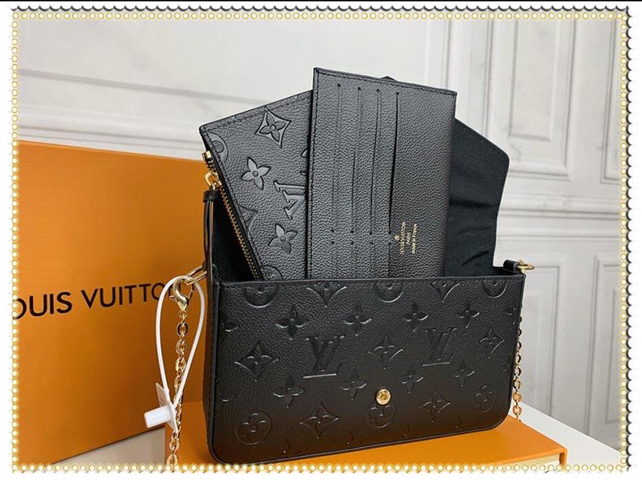

2021 favorite multi pochette felicie accessories handbag genuine leather shoulder crossbody bag purses 3 pcs purse bagsLVLouisVitton YSLVUTTON, Red