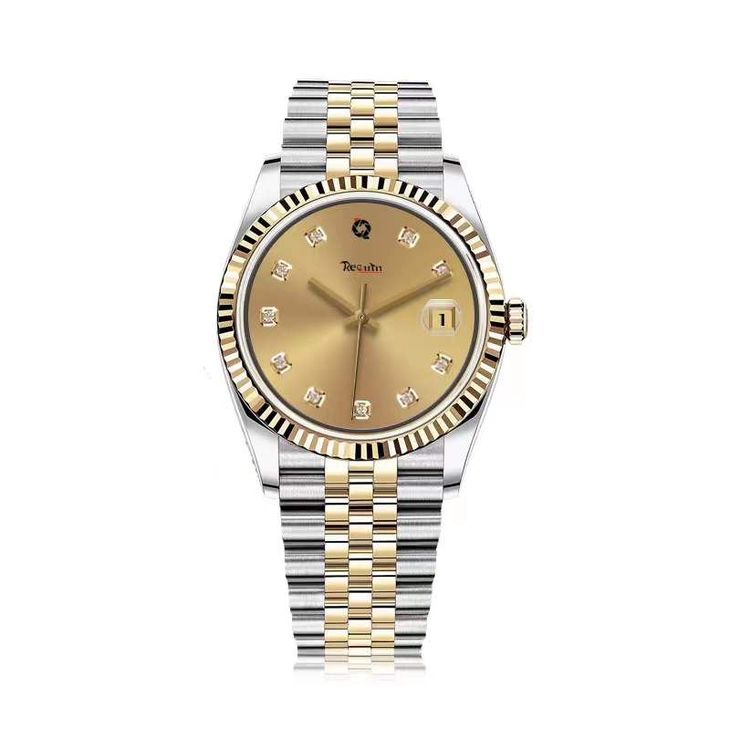 

Men's latest watch luxury 126333 REQUIN brand stainless steel gold silver triangle pattern outer ring calendar diamond dial automatic movement 41 mm watch Date just, Box