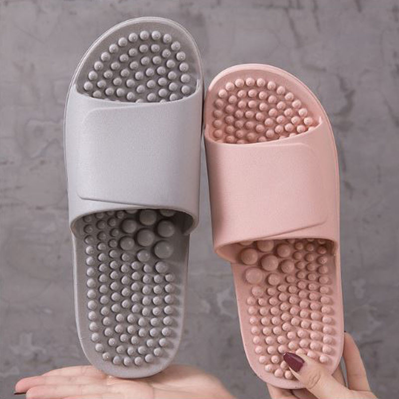 

Foot Massage Slippers Body Relaxation Pain Fatigue Reliever Foot Bath Massager Non-slip Unisex Solid Couple Bathroom Slippers