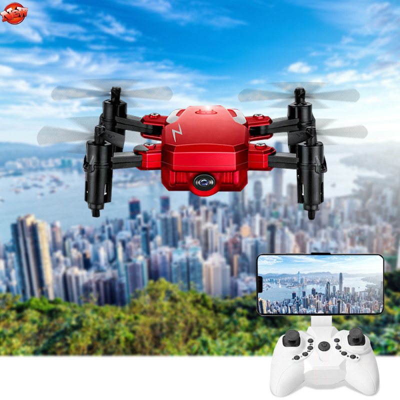 

WiFi FPV Foldable Radio Control RC Drone Boy Gift 2.4G Pressure Attitude Hold Hover Trajectory Flight APP Control RC Helicopter, White no camera