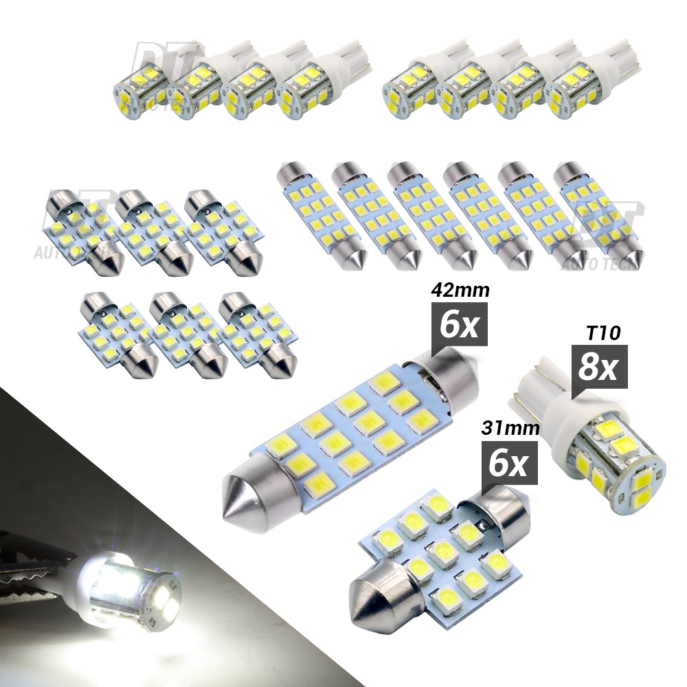 

20X White LED Light Interior Package Kit for T10 & 31mm Map Dome + License Plate