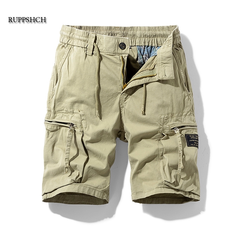 

Ruppshch Men Summer Casual Outdoor Military Pocket Cargo Pants Shorts Fashion Twill Cotton Camouflage Shorts Men Shorts 210720, Black