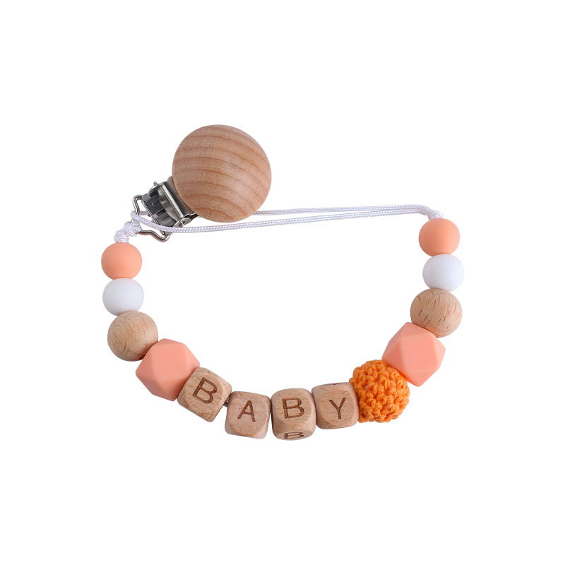 

2021 new Baby pacifier clip beech clip anti-drop chain Silica bead pacifier chain