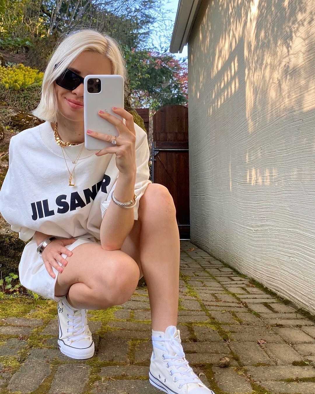 

2021 new white short sleeve Jil sander design small loose T-shirt oversize couple ins fashion, White;black