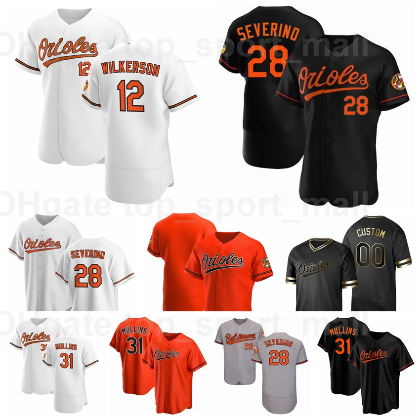

New Baseball 12 Stevie Wilkerson Jersey 74 Pat Valaika 28 Pedro Severino 11 Pat Valaika 31 Cedric Mullins Team Flexbase Men Kids Women, Blue;black