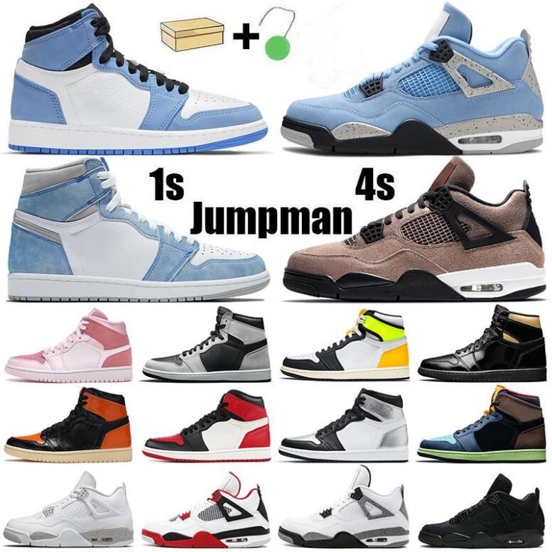 

Hyper Royal 1s mens basketball shoes jumpman 1 University Blue Taupe Haze 4s Fire Red Black Cat womens trainers sports sneakers with BOX