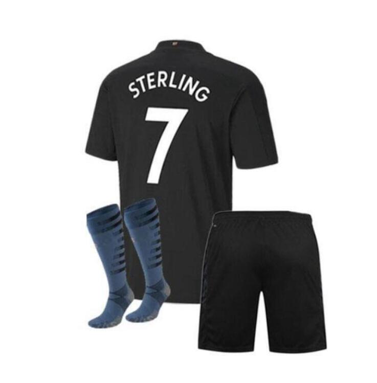 

Manchester BALR kid soccer jersey STERLING city 2021 kids jerseys kits G.JESUS Sweat absorbing breathable soft jacquard children football shirt, Black