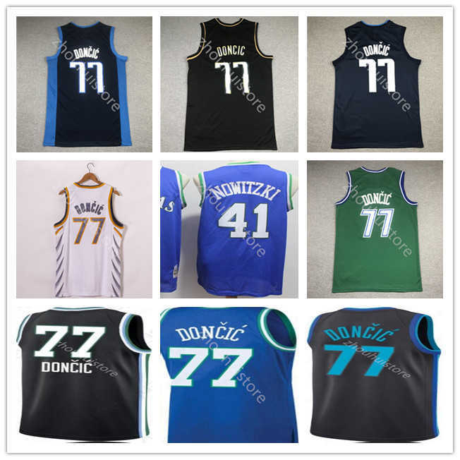 

Top Men Basketball Luka 77 New Doncic Jersey Throwback Dirk 41 Nowitzki Stitched Green Black White Top Quality sports Shirt Fast delivery, Multi