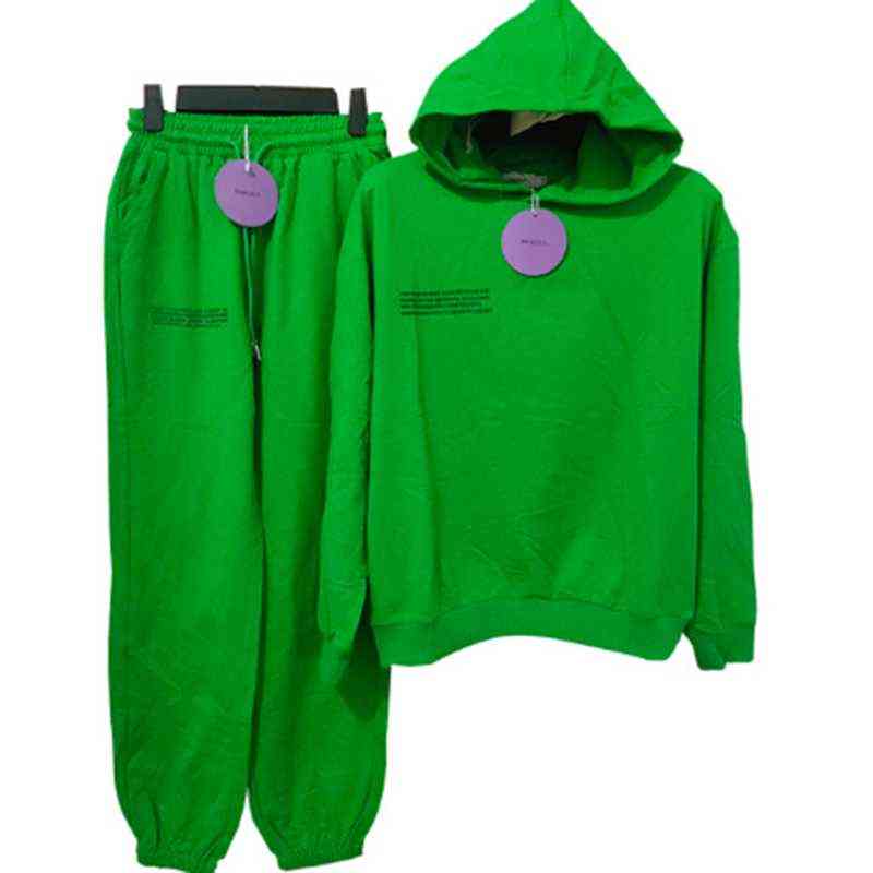 

Pure Cotton Thin Spring and Summer Fabric Hooded Sweatshirts Hoodies Track Pants Women clothes Tracksuits Two Piece Sets 211108, White