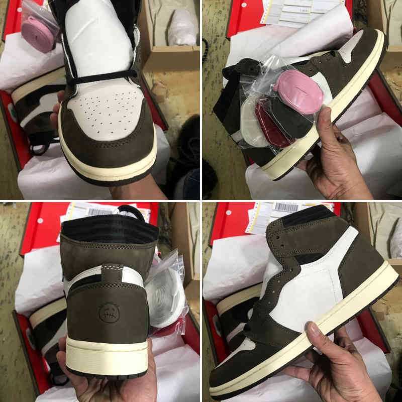 

With New Release Travis 1 High OG TS SP Mocha Men Women Cactus Jack Dark Scotts Basketball Shoes Sport Sneaker 36-47M0K7, #1 dark