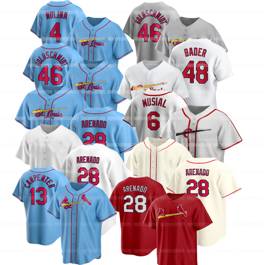 

28 Nolan Arenado 2021 St. Louis 4 Yadier Molina Paul Goldschmidt Paul DeJong Harrison Bader Matt Carpenter Tommy Edman Jersey, Coolbase men blue